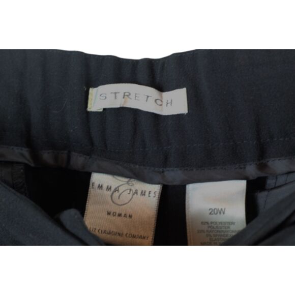Emma James Black Women's Dress Pants Front Zip Closure Stretch 20W 048 - Picture 2 of 4